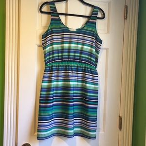 Ann Taylor Loft Green-Blue Sleeveless Dress